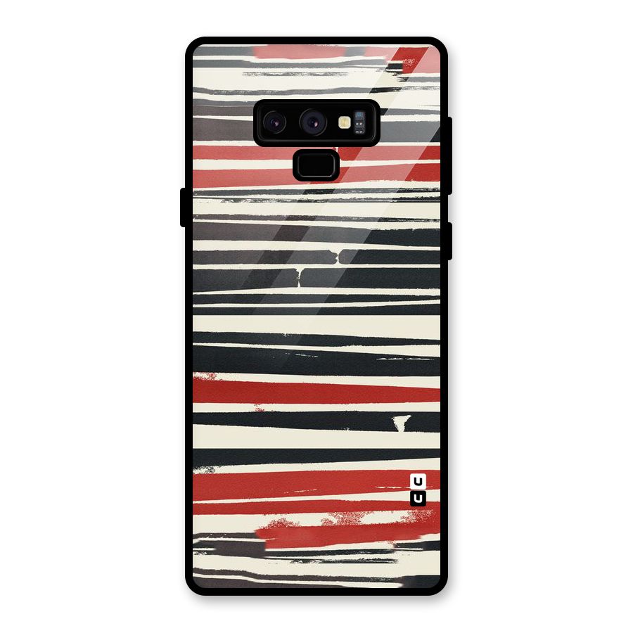 Messy Vintage Stripes Glass Back Case for Galaxy Note 9