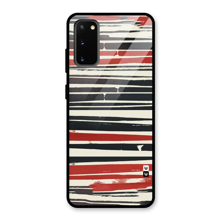 Messy Vintage Stripes Glass Back Case for Galaxy S20