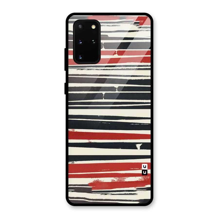 Messy Vintage Stripes Glass Back Case for Galaxy S20 Plus