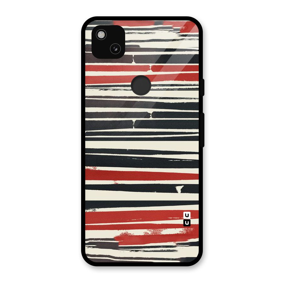 Messy Vintage Stripes Glass Back Case for Google Pixel 4a