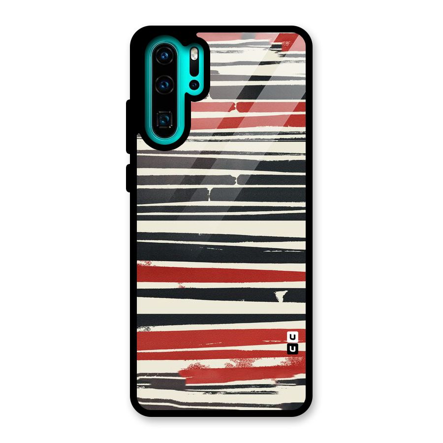 Messy Vintage Stripes Glass Back Case for Huawei P30 Pro