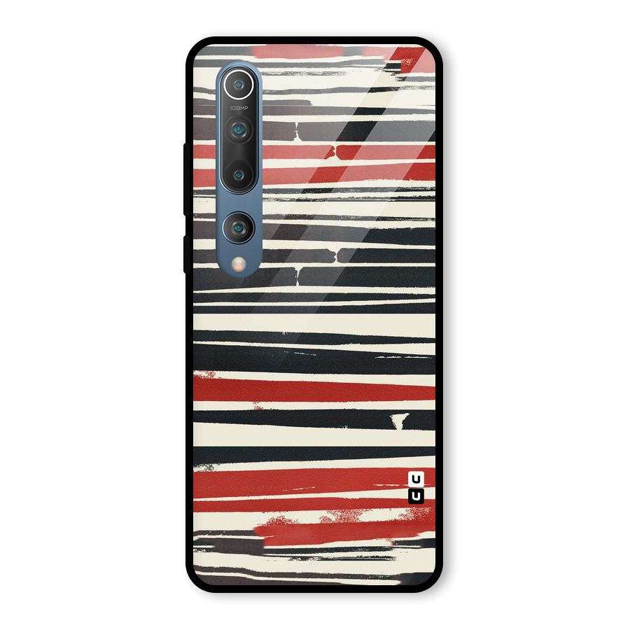 Messy Vintage Stripes Glass Back Case for Mi 10