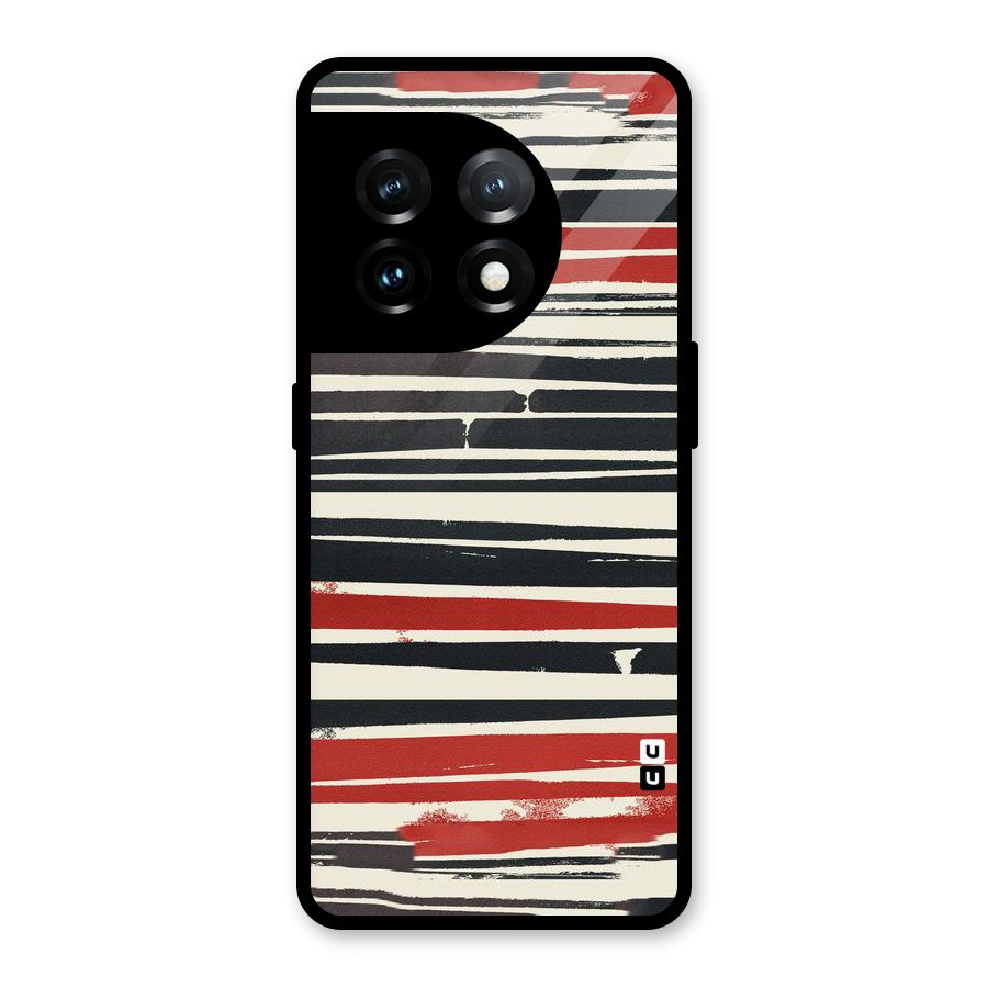Messy Vintage Stripes Glass Back Case for OnePlus 11