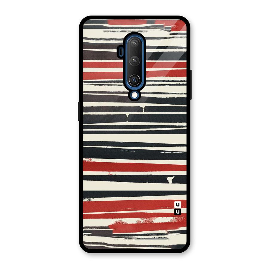 Messy Vintage Stripes Glass Back Case for OnePlus 7T Pro