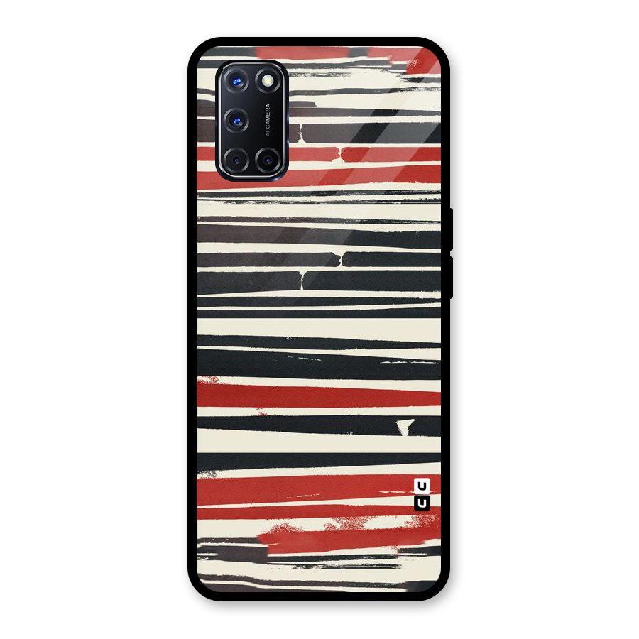Messy Vintage Stripes Glass Back Case for Oppo A52