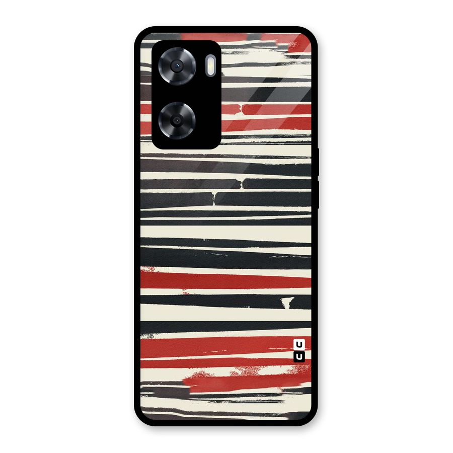 Messy Vintage Stripes Glass Back Case for Oppo A57 2022