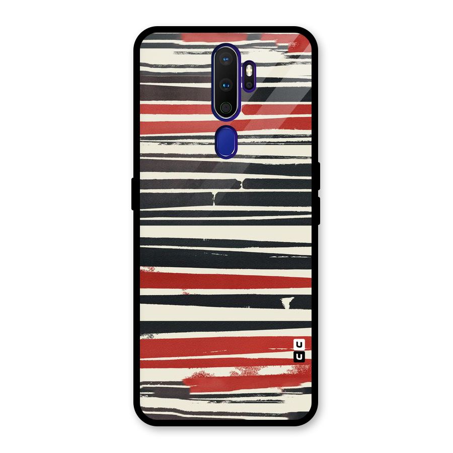 Messy Vintage Stripes Glass Back Case for Oppo A9 (2020)