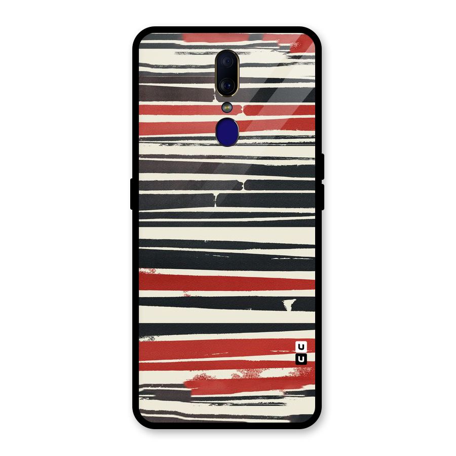 Messy Vintage Stripes Glass Back Case for Oppo F11