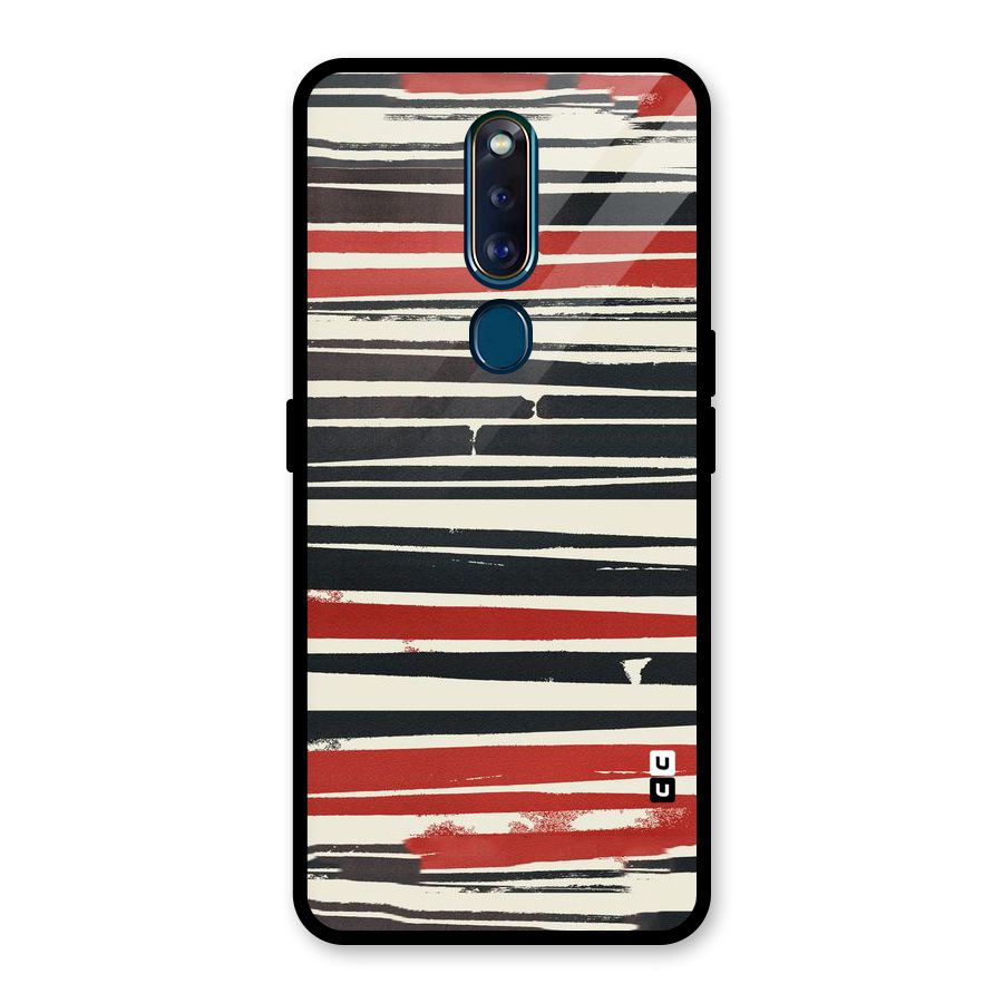 Messy Vintage Stripes Glass Back Case for Oppo F11 Pro