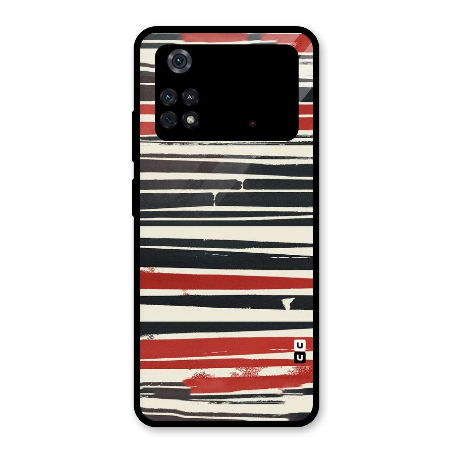 Messy Vintage Stripes Glass Back Case for Poco M4 Pro 4G