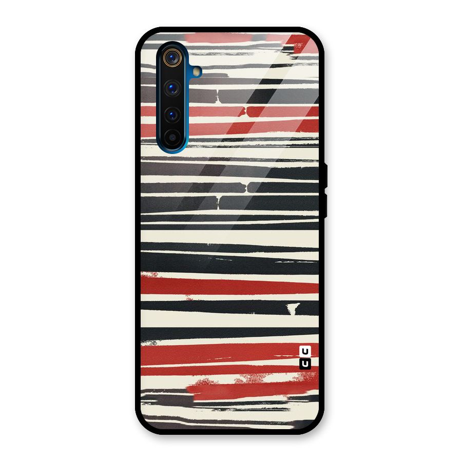 Messy Vintage Stripes Glass Back Case for Realme 6 Pro
