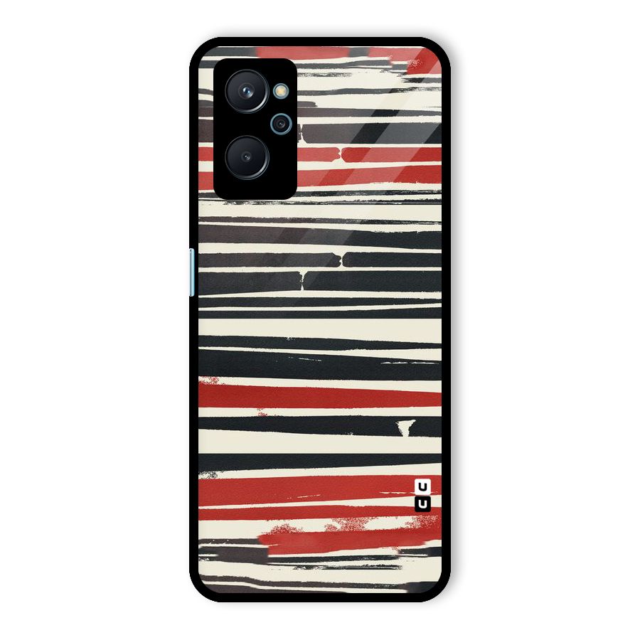 Messy Vintage Stripes Glass Back Case for Realme 9i