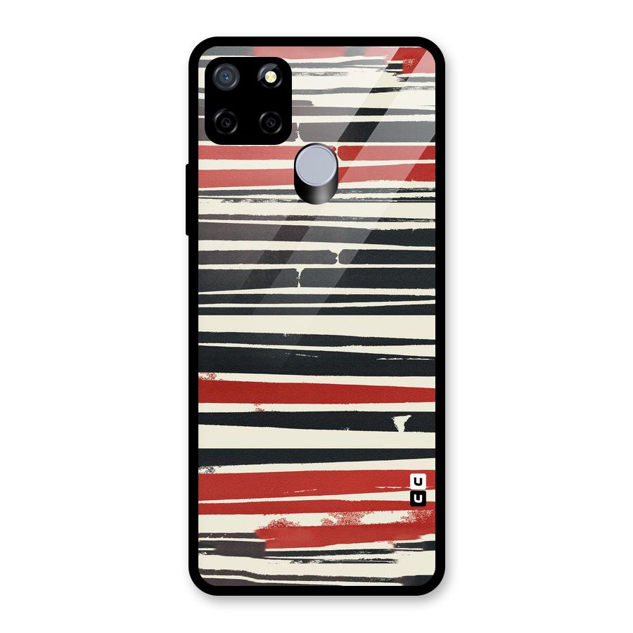 Messy Vintage Stripes Glass Back Case for Realme C15