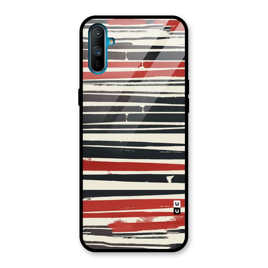 Messy Vintage Stripes Glass Back Case for Realme C3