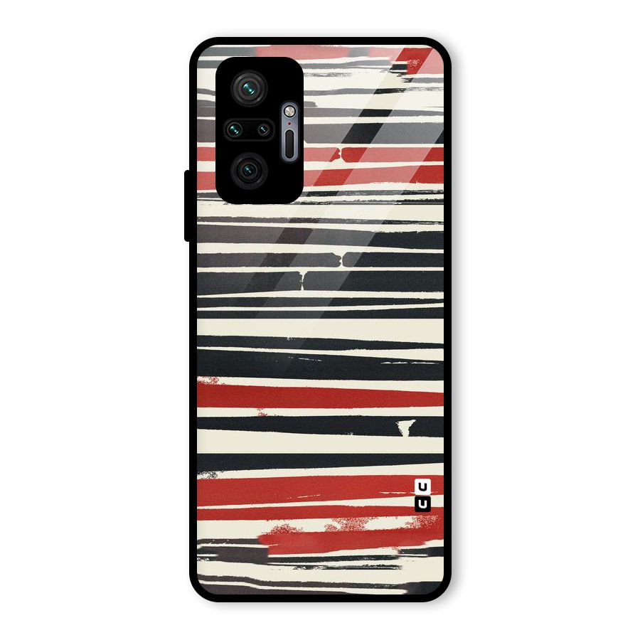 Messy Vintage Stripes Glass Back Case for Redmi Note 10 Pro