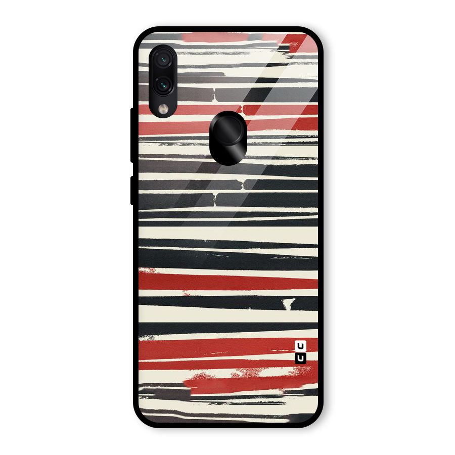Messy Vintage Stripes Glass Back Case for Redmi Note 7 Pro