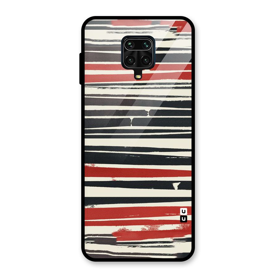 Messy Vintage Stripes Glass Back Case for Redmi Note 9 Pro Max