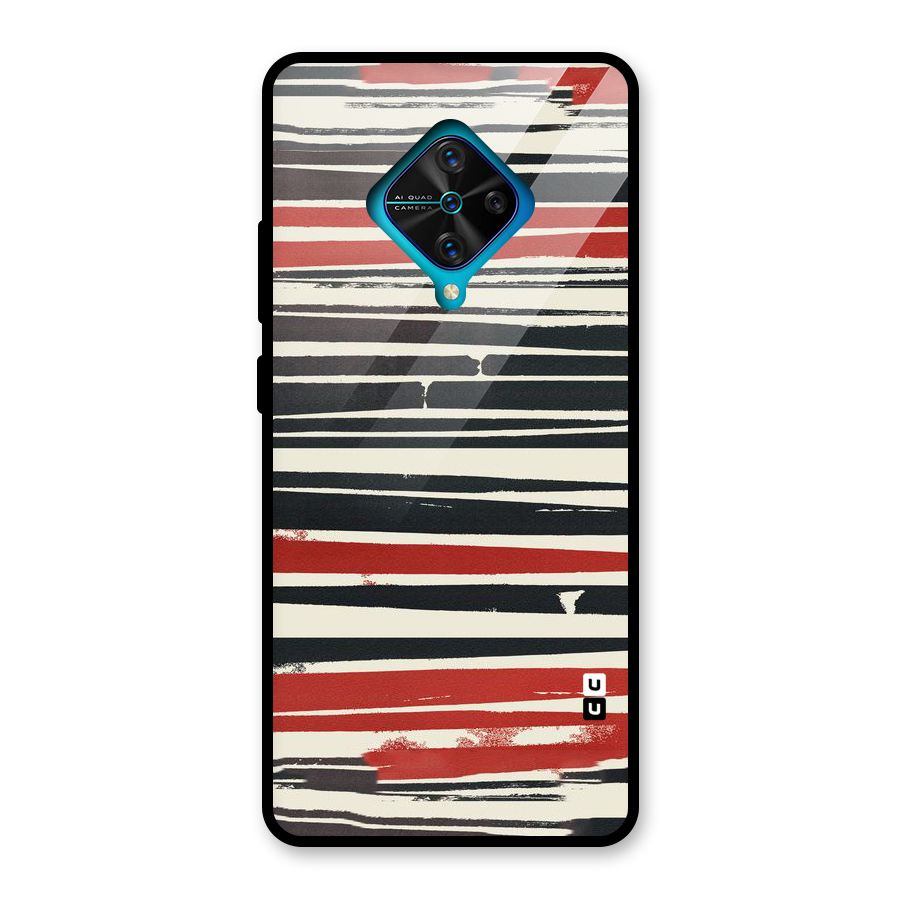 Messy Vintage Stripes Glass Back Case for Vivo S1 Pro
