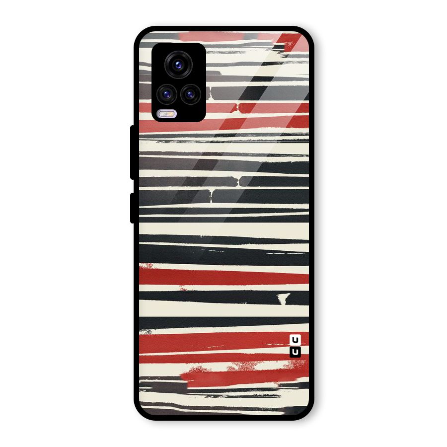 Messy Vintage Stripes Glass Back Case for Vivo V20