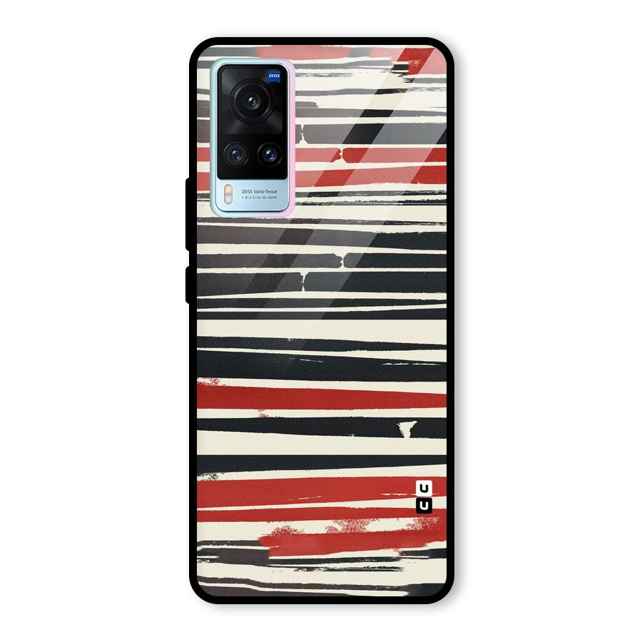 Messy Vintage Stripes Glass Back Case for Vivo X60
