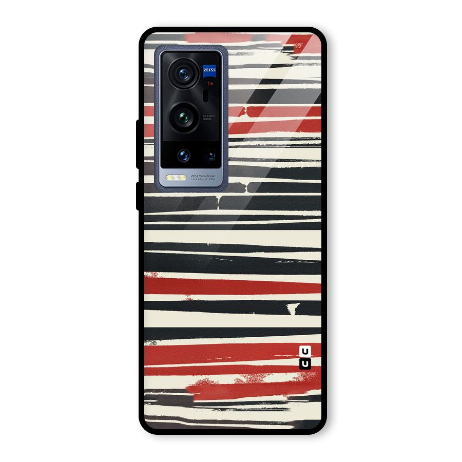 Messy Vintage Stripes Glass Back Case for Vivo X60 Pro Plus
