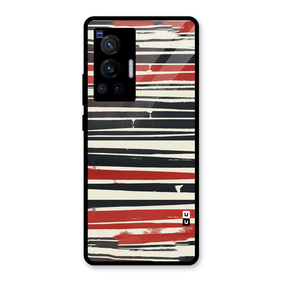 Messy Vintage Stripes Glass Back Case for Vivo X70 Pro