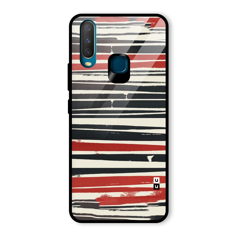 Messy Vintage Stripes Glass Back Case for Vivo Y17