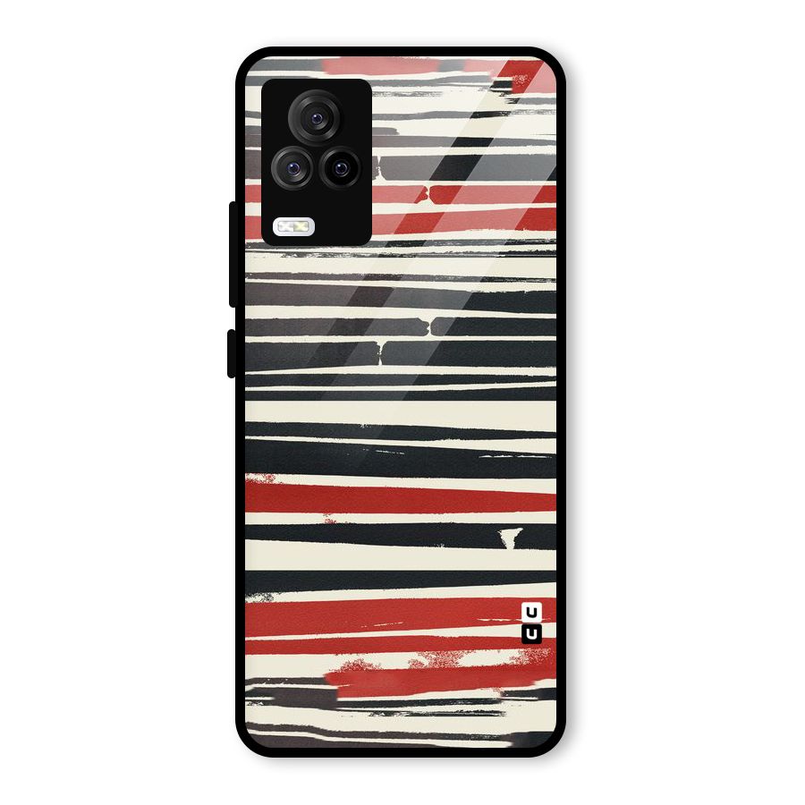 Messy Vintage Stripes Glass Back Case for Vivo iQOO 7 Legend 5G