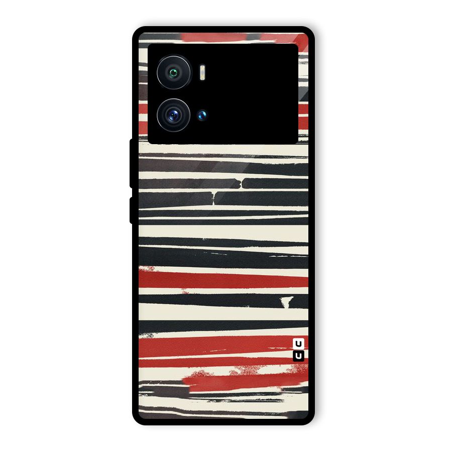 Messy Vintage Stripes Glass Back Case for Vivo iQOO 9 Pro