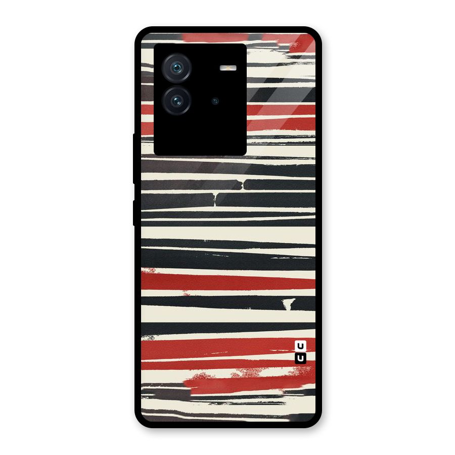 Messy Vintage Stripes Glass Back Case for Vivo iQOO Neo 6 5G