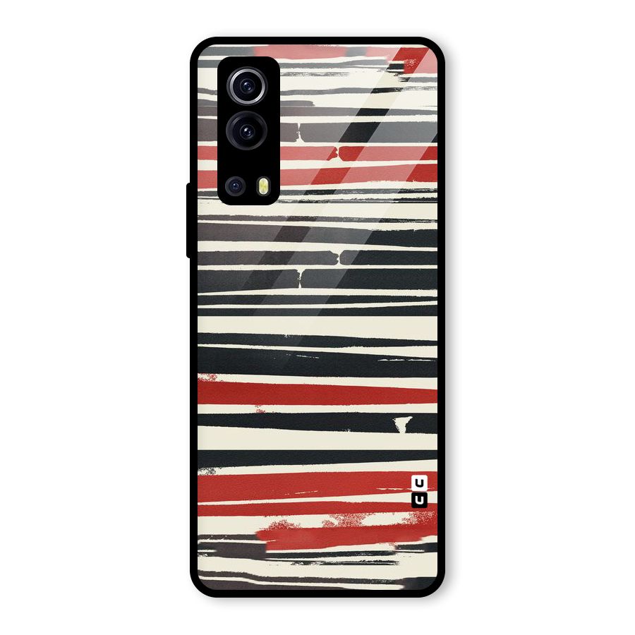 Messy Vintage Stripes Glass Back Case for Vivo iQOO Z3