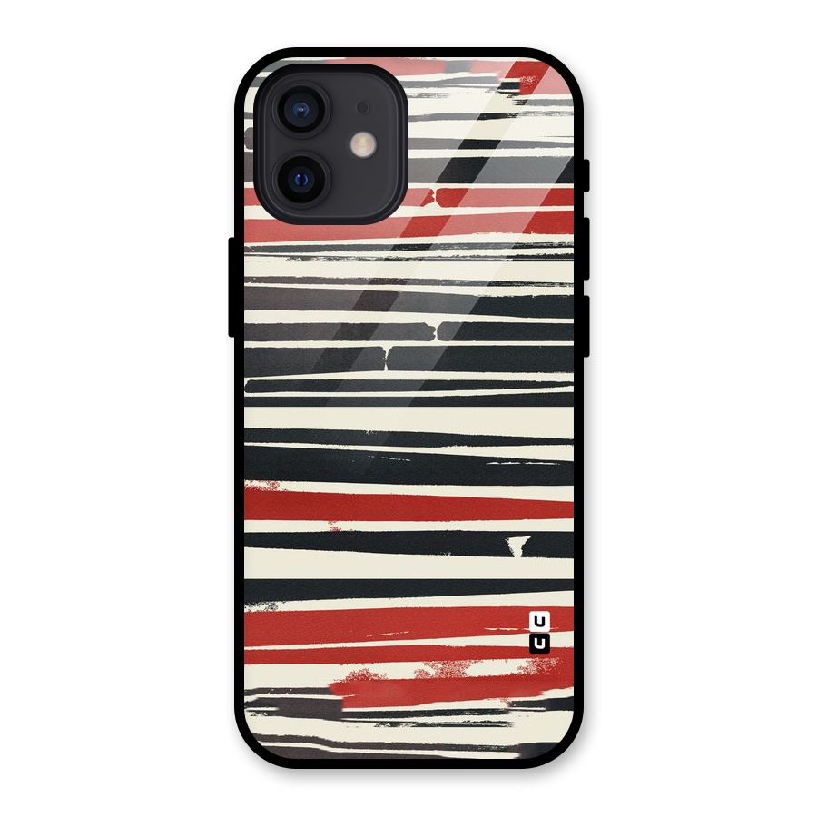 Messy Vintage Stripes Glass Back Case for iPhone 12
