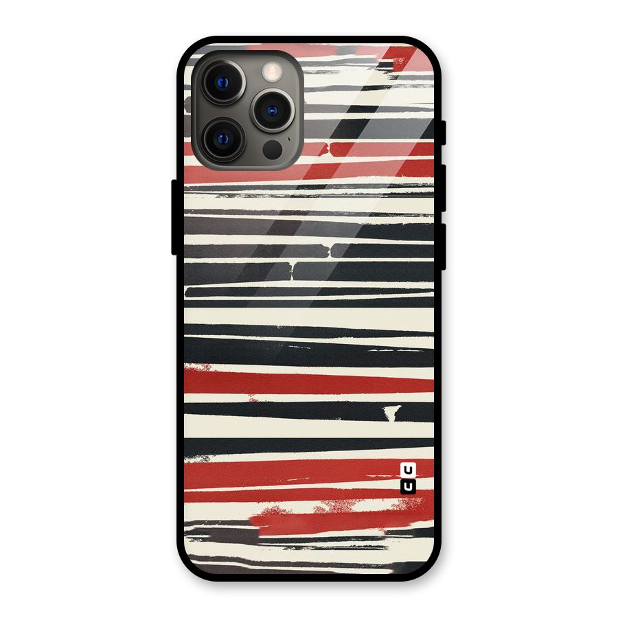 Messy Vintage Stripes Glass Back Case for iPhone 12 Pro Max