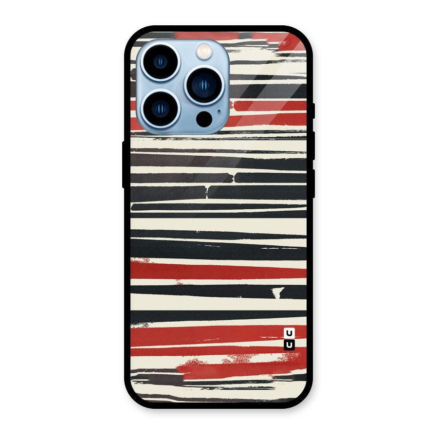 Messy Vintage Stripes Glass Back Case for iPhone 13 Pro