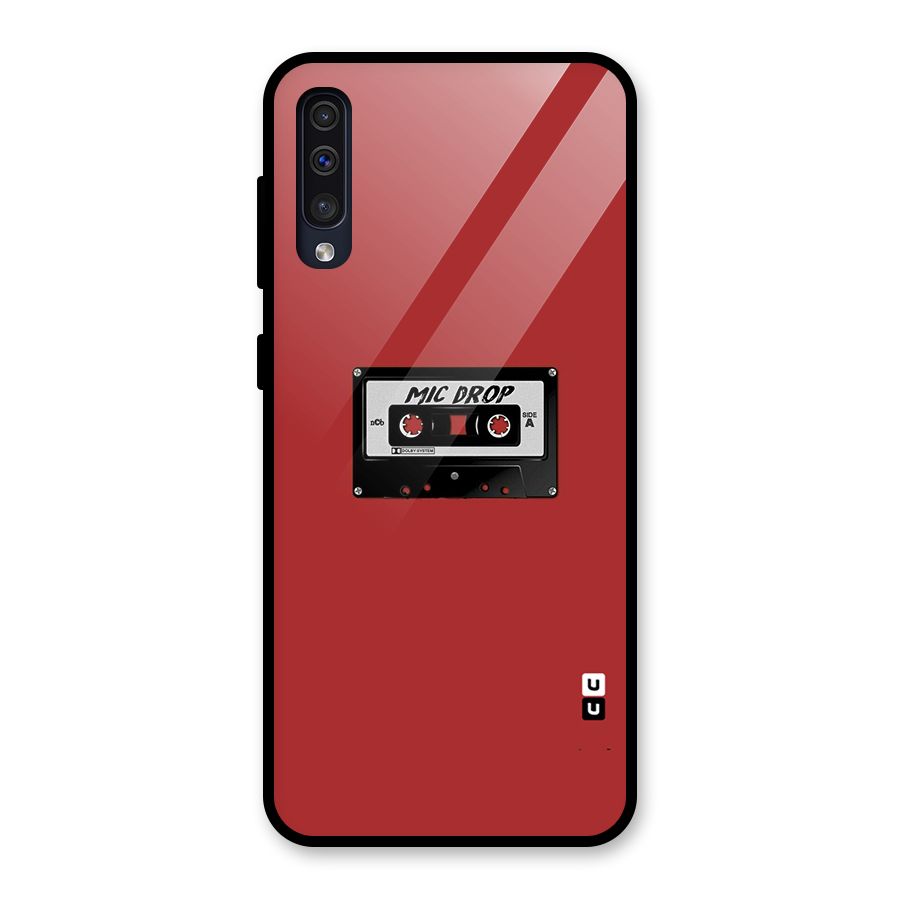 Mic Drop Cassette Minimalistic Glass Back Case for Galaxy A30s