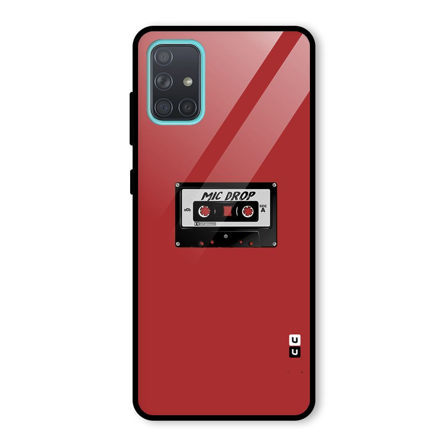 Mic Drop Cassette Minimalistic Glass Back Case for Galaxy A71