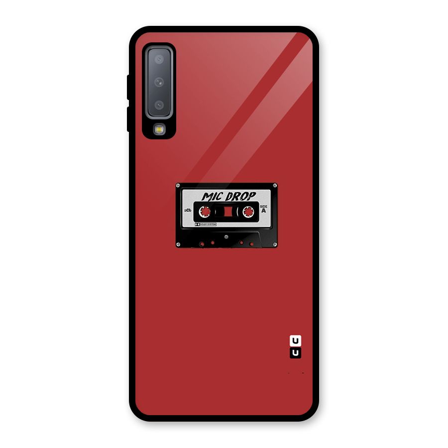 Mic Drop Cassette Minimalistic Glass Back Case for Galaxy A7 (2018)