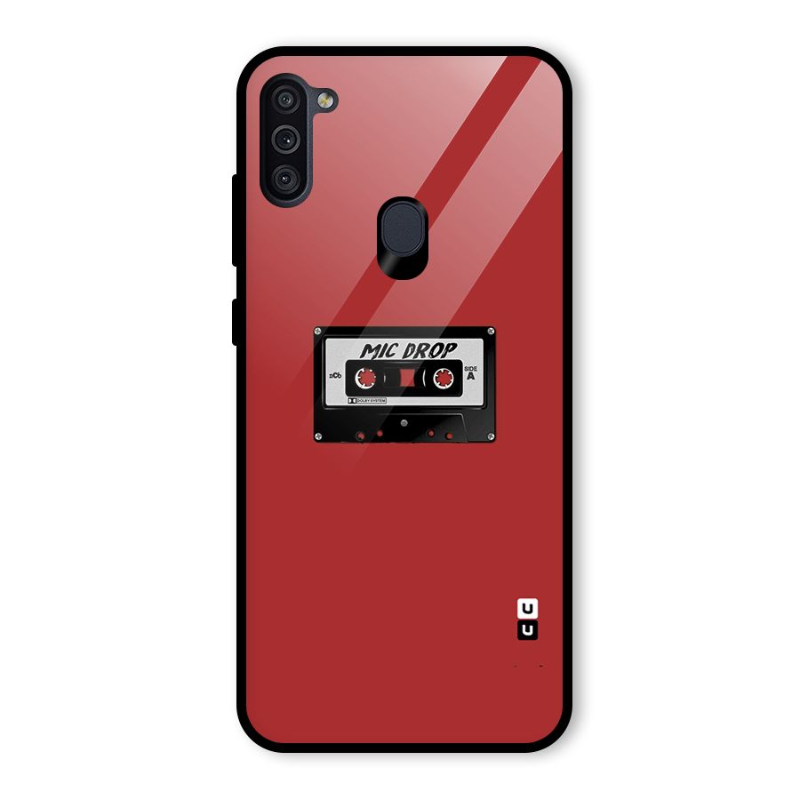Mic Drop Cassette Minimalistic Glass Back Case for Galaxy M11