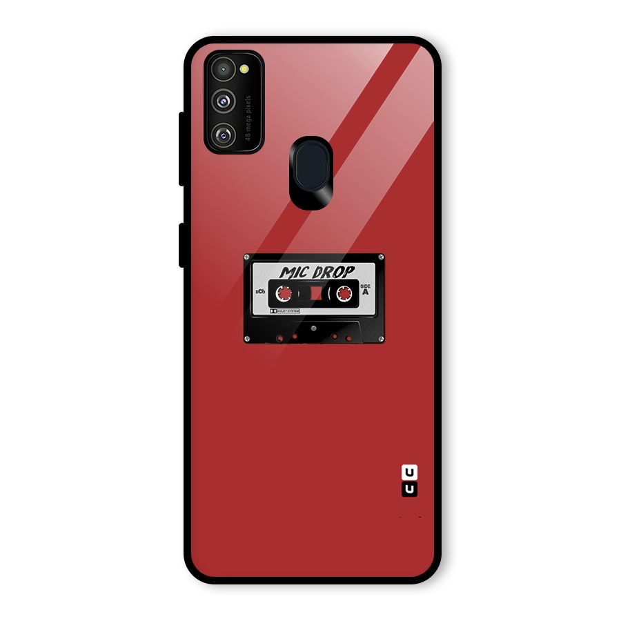 Mic Drop Cassette Minimalistic Glass Back Case for Galaxy M30s