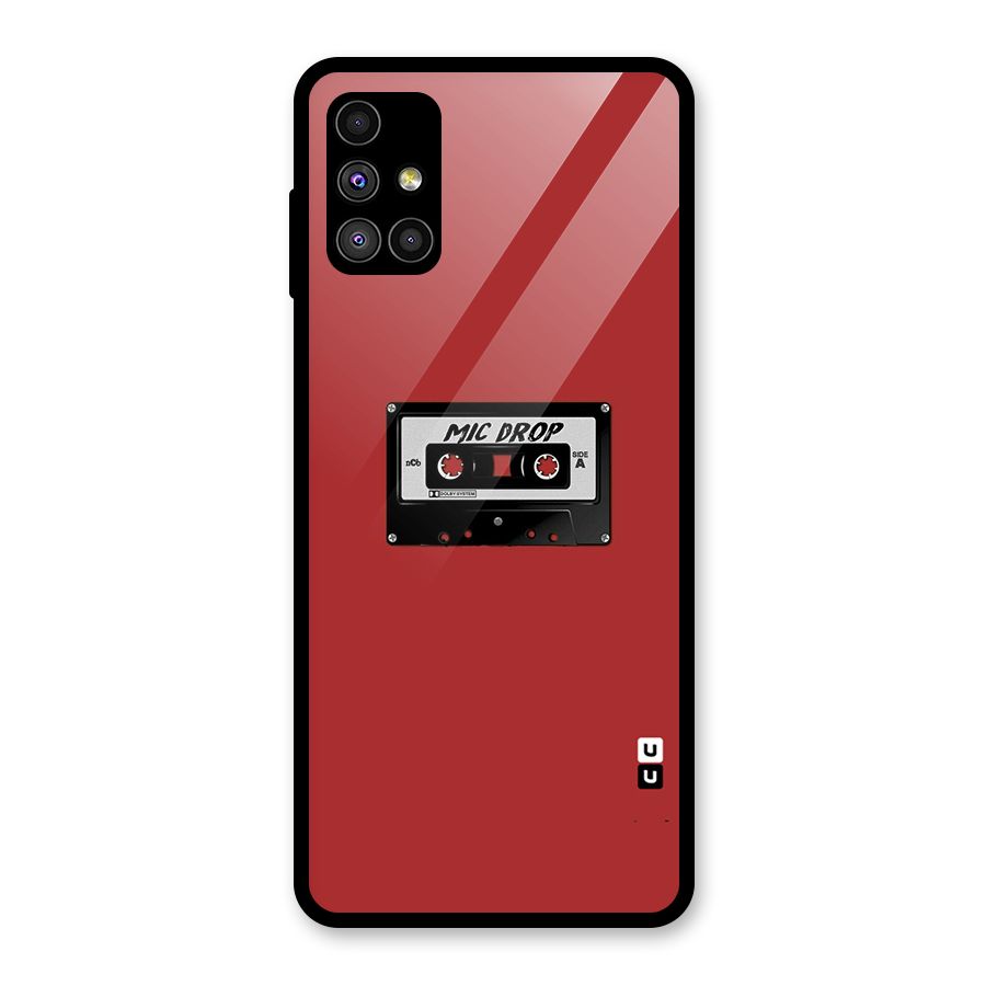 Mic Drop Cassette Minimalistic Glass Back Case for Galaxy M51