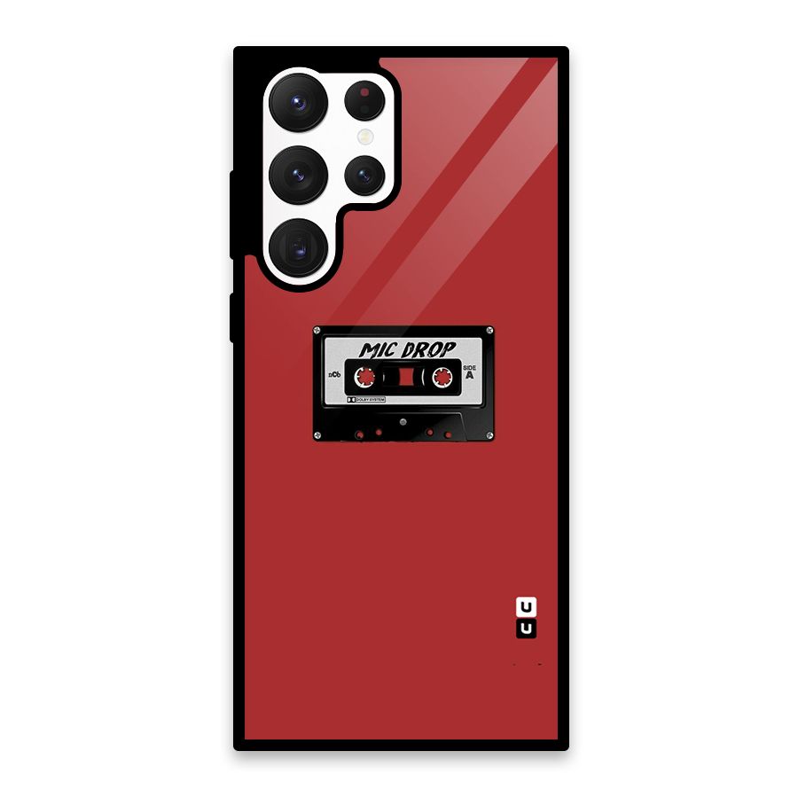 Mic Drop Cassette Minimalistic Glass Back Case for Galaxy S22 Ultra 5G