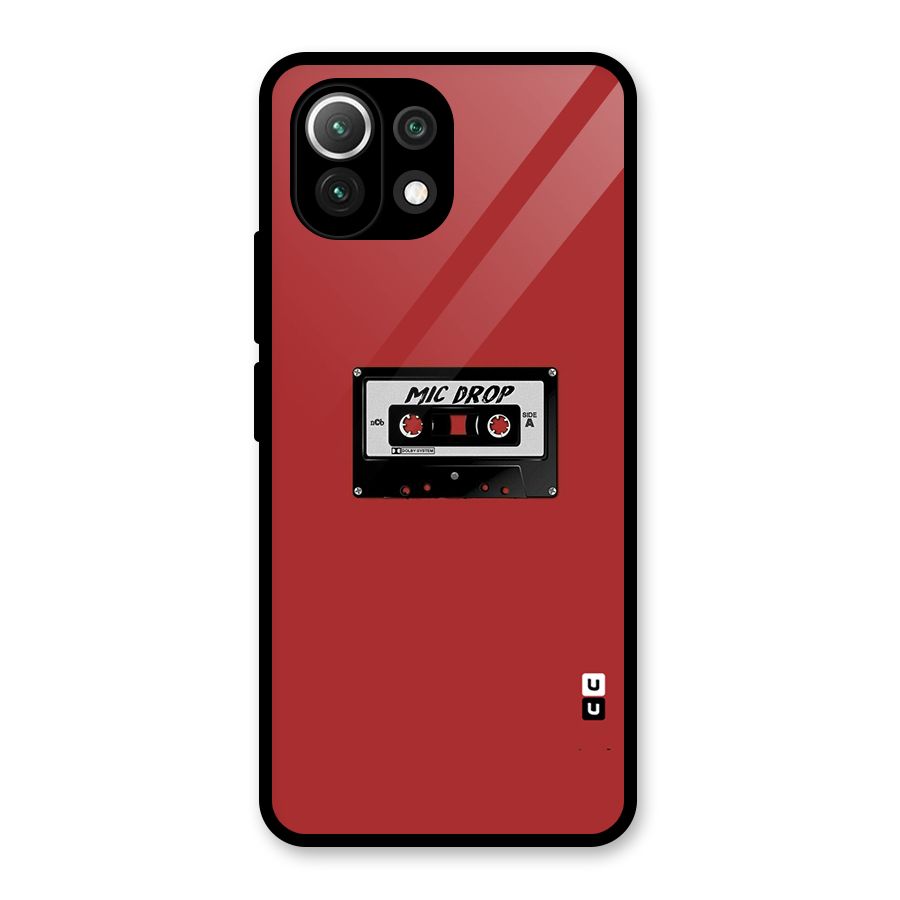 Mic Drop Cassette Minimalistic Glass Back Case for Mi 11 Lite NE 5G