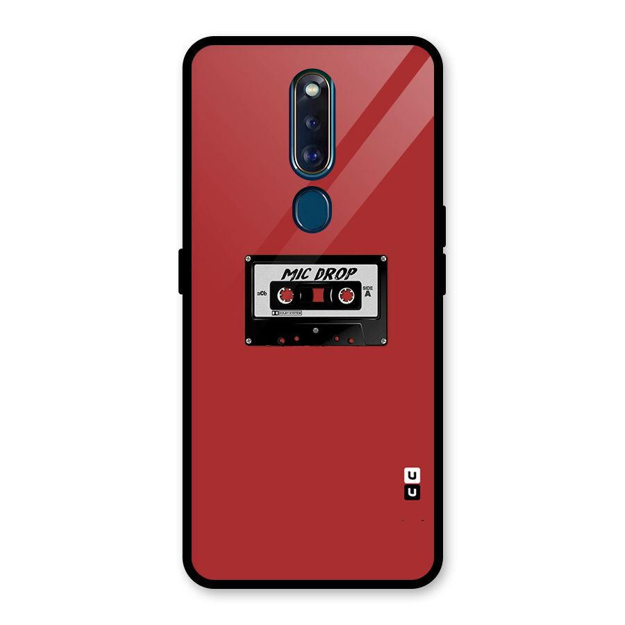 Mic Drop Cassette Minimalistic Glass Back Case for Oppo F11 Pro