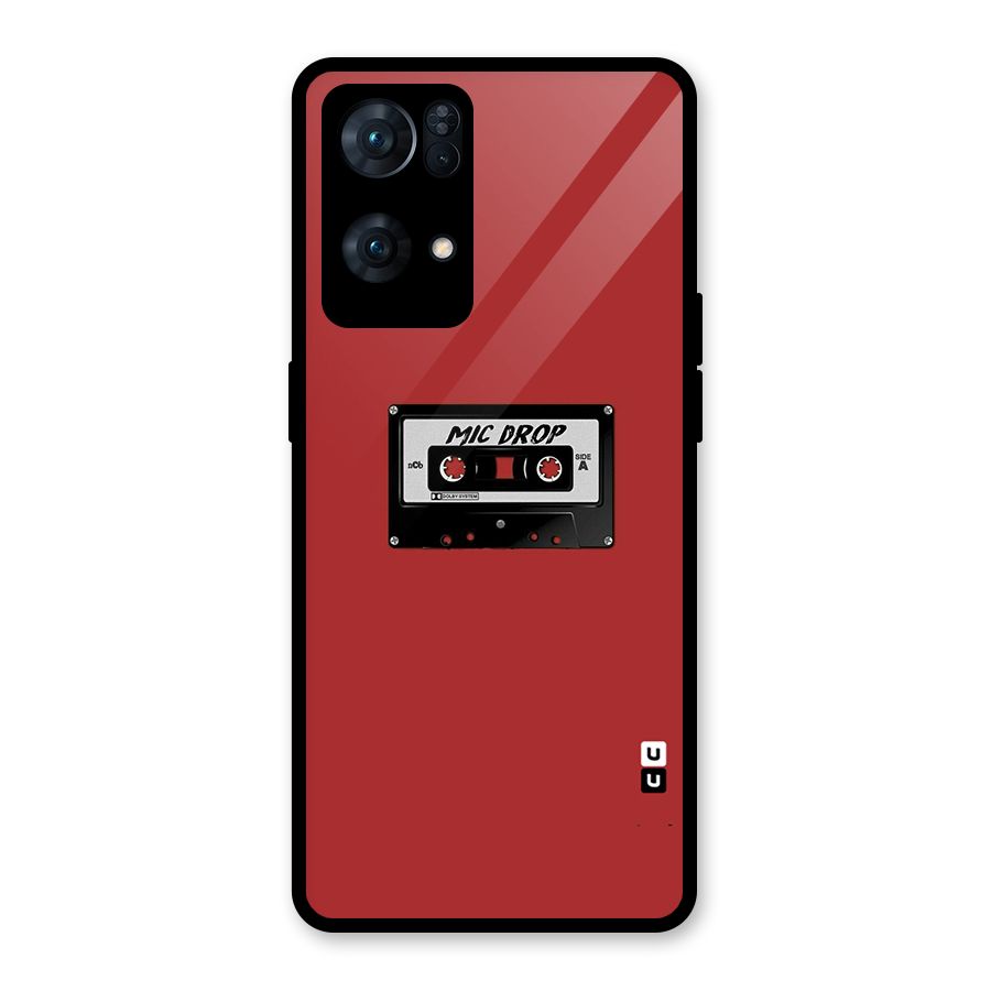 Mic Drop Cassette Minimalistic Glass Back Case for Oppo Reno7 Pro 5G