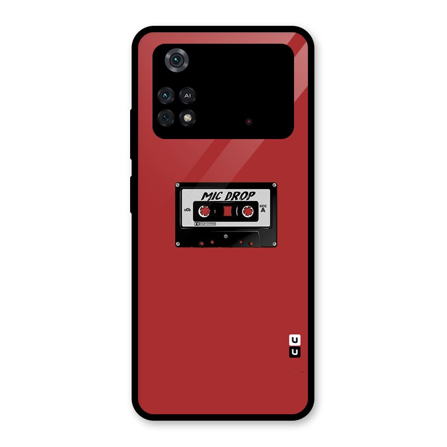 Mic Drop Cassette Minimalistic Glass Back Case for Poco M4 Pro 4G