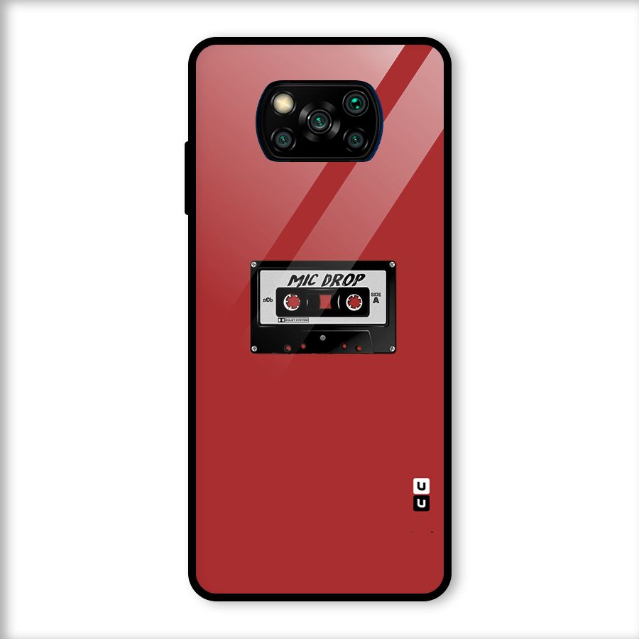 Mic Drop Cassette Minimalistic Glass Back Case for Poco X3