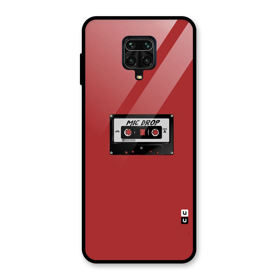 Mic Drop Cassette Minimalistic Glass Back Case for Redmi Note 9 Pro