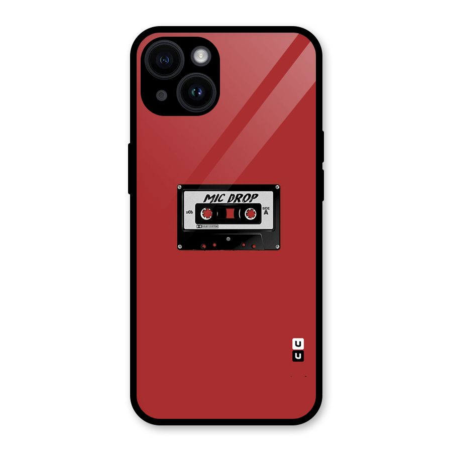 Mic Drop Cassette Minimalistic Glass Back Case for iPhone 14