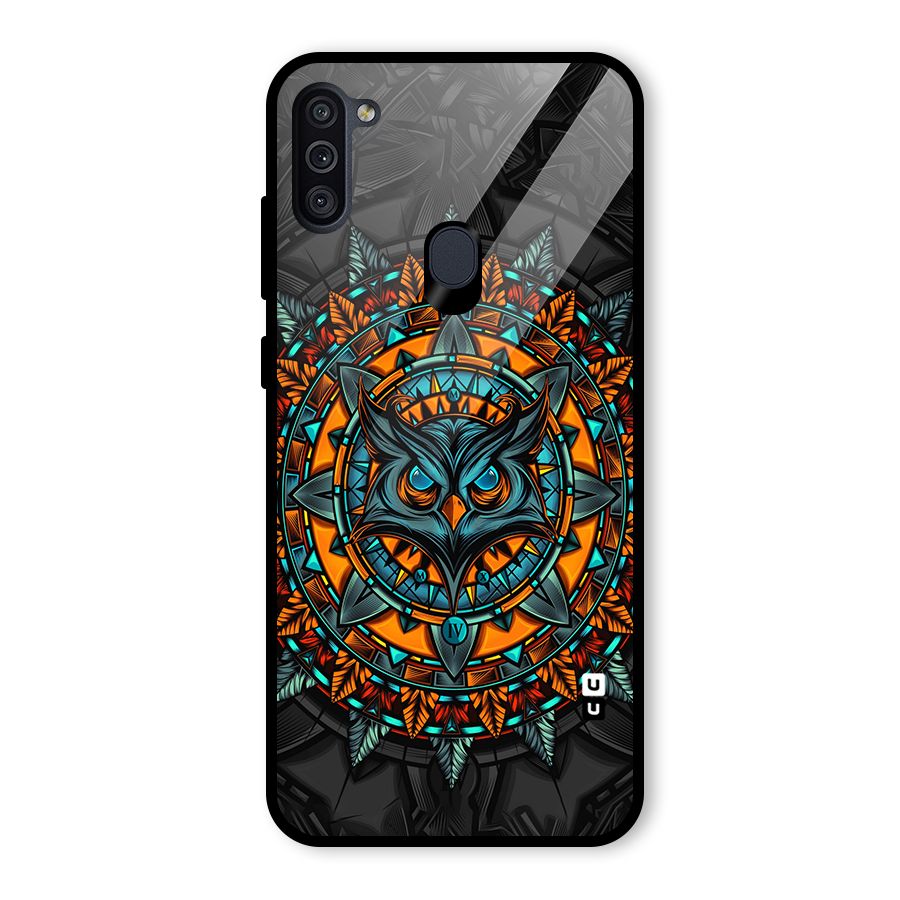 Mighty Owl Artwork Glass Back Case for Galaxy M11