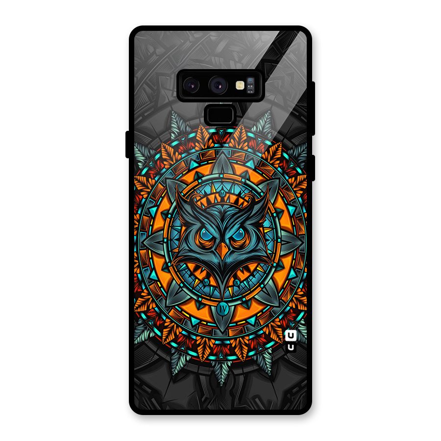 Mighty Owl Artwork Glass Back Case for Galaxy Note 9